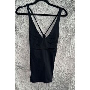 Althea‎ Black Crisscross Back V Neck Swim Top